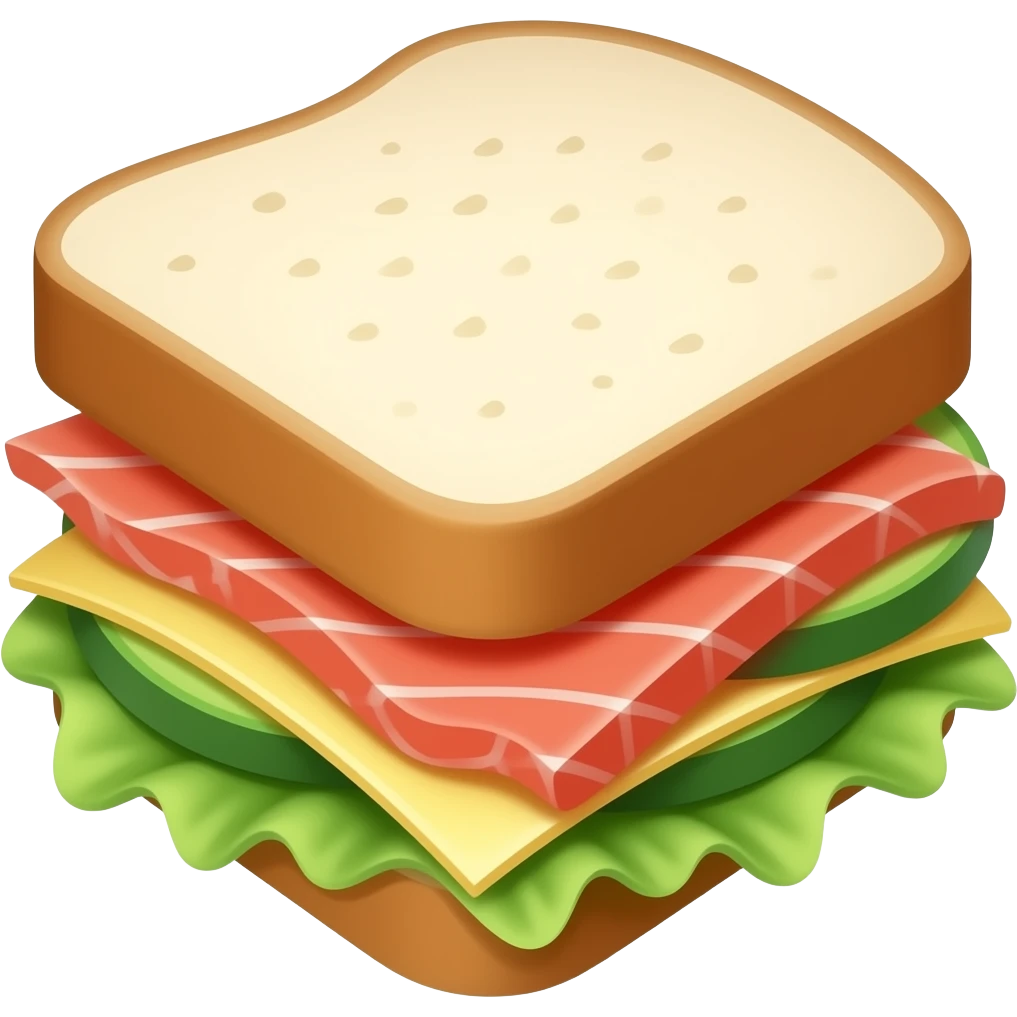 sandwich with avocado and red fish emoji