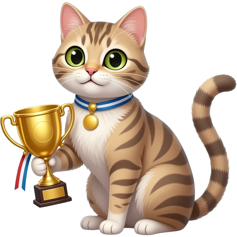 a female cat receiving an award emoji