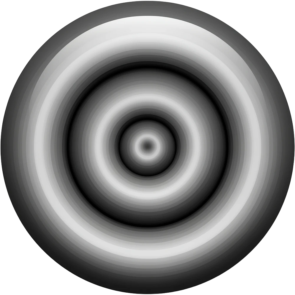 Black and white spiral inside the borders of a circle emoji