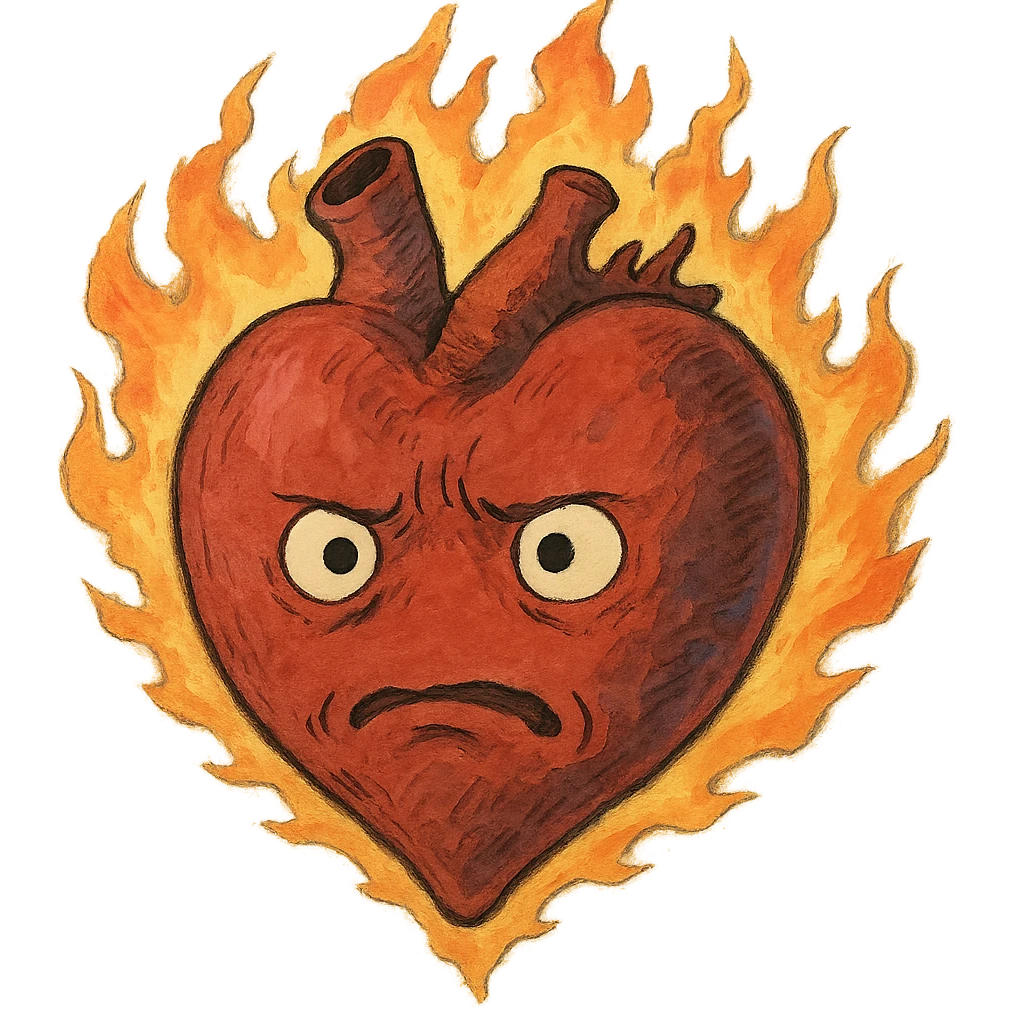 dramatic heart, ghibli style, no background emoji