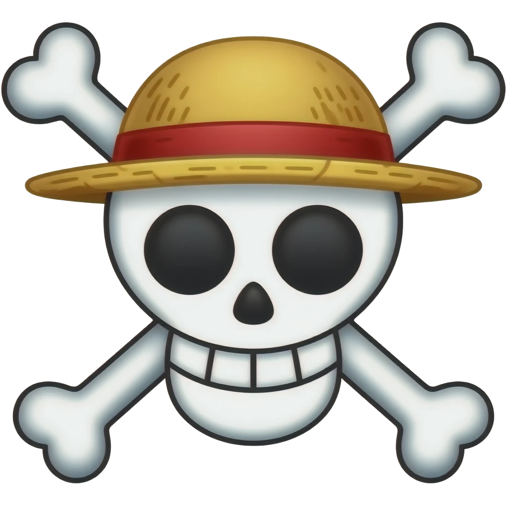 straw hat pirates logo from one piece emoji