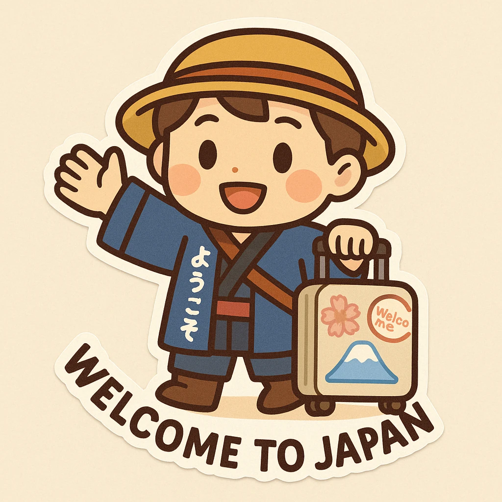 sticker conmemorating landing in japan emoji