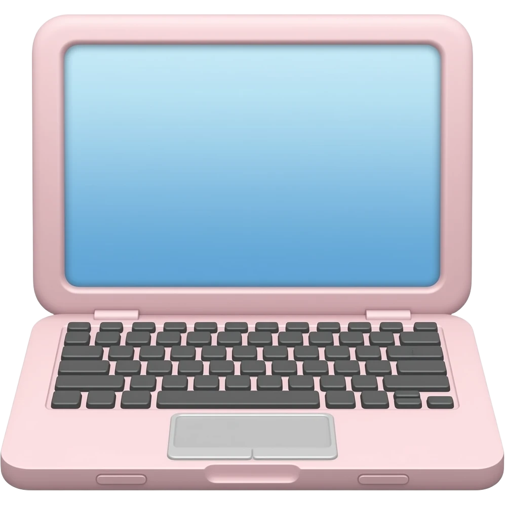 Laptop da cor rosa claro emoji