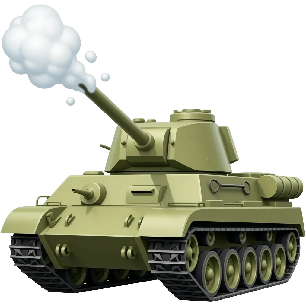 A tank that spunks white liquid from the main gun emoji