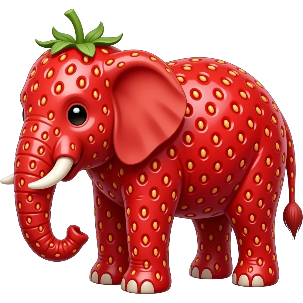 Create a strawberry elephant i want his body everywhere strawberry emoji
