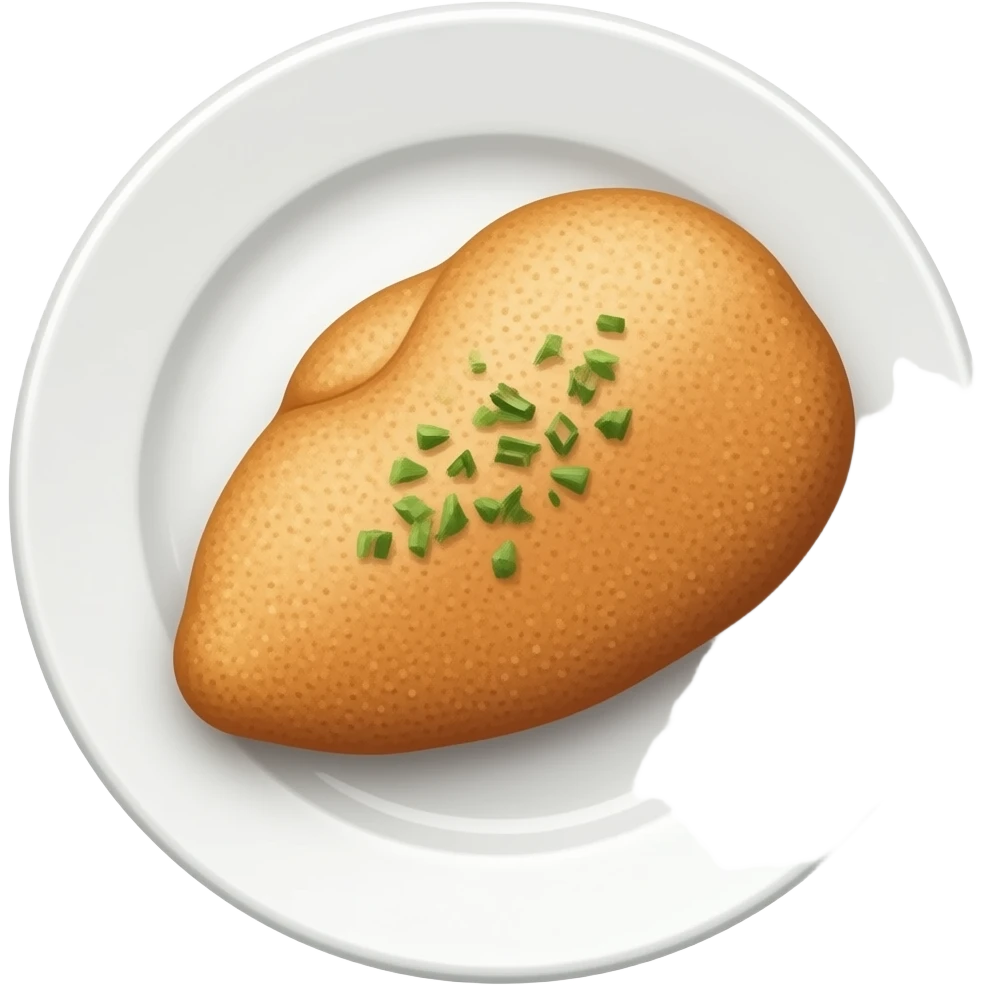 penil de pollo en un plato emoji