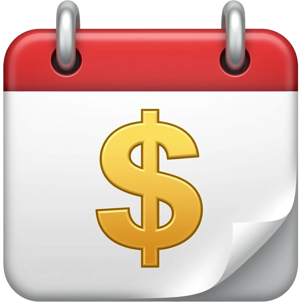 calendar with dollar sign emoji