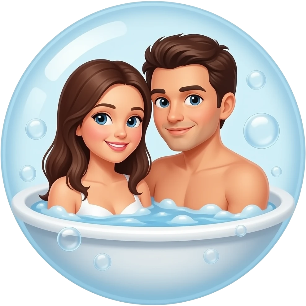 Couple bubblebath romantic emoji