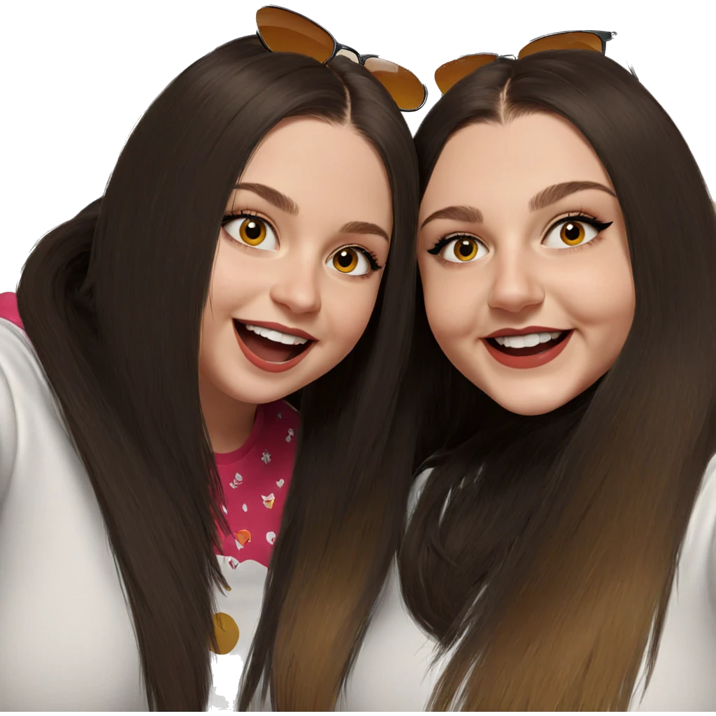 happy girls with sunglasses emoji