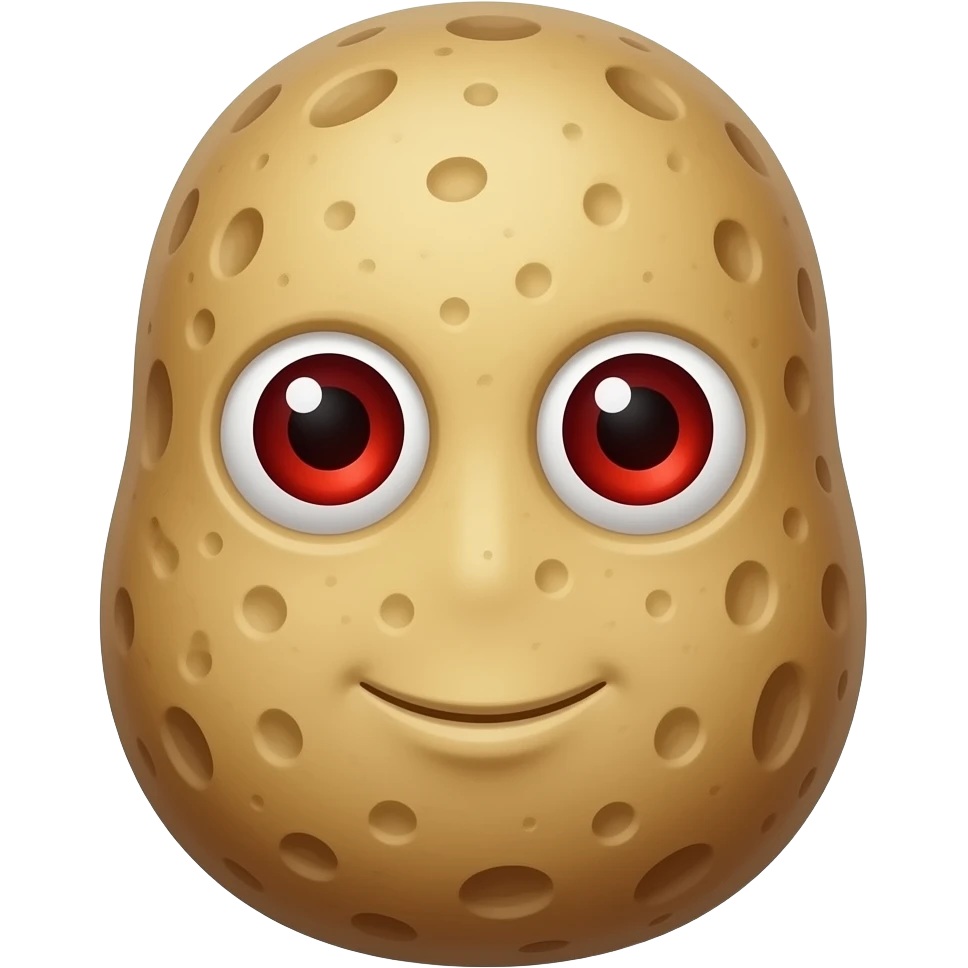 Baked stoned high potato red eyes character emoji