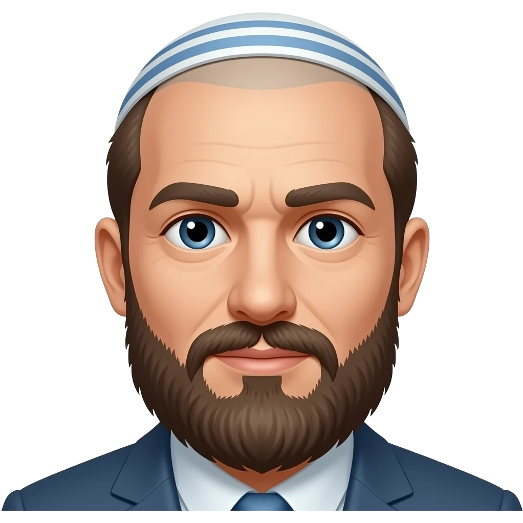 A Jewish man with a yamaka, shaved head and two curls on the side emoji