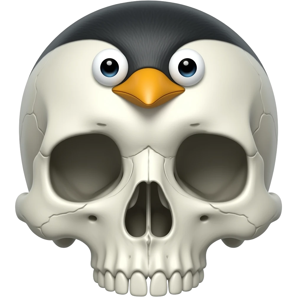 skull as a penguin emoji