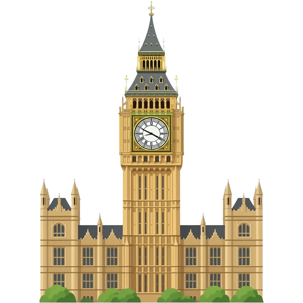 Big Ben, isolated, no background, no landscape, emoji