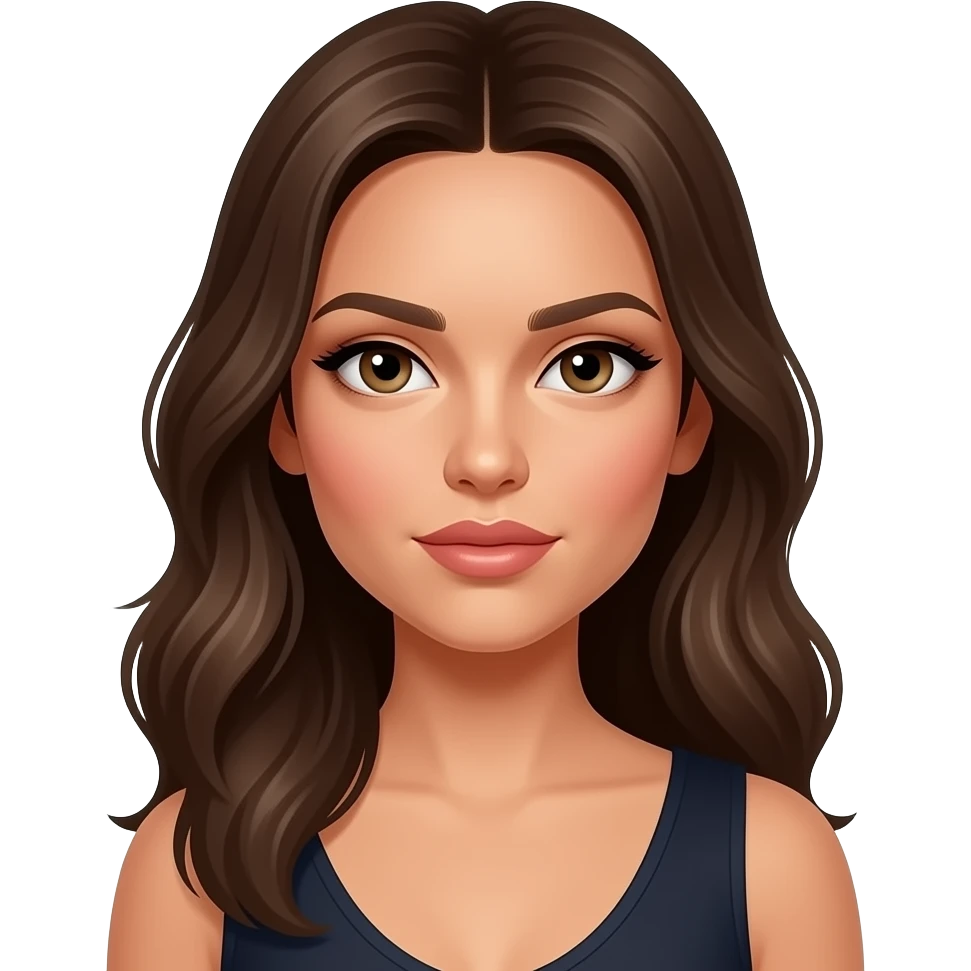 A woman that looks like Adriana Lima thinking emoji