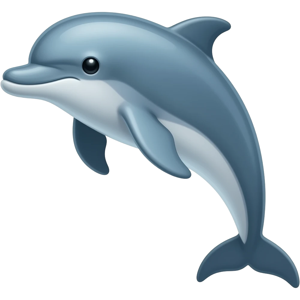 That's a very cute, stylized illustration of blue  a dolphin. emoji