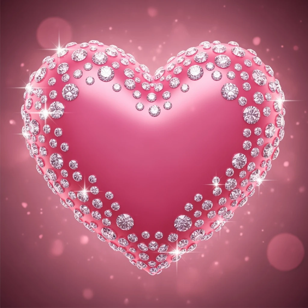 pink heart with sparkles, ultra detailed emoji