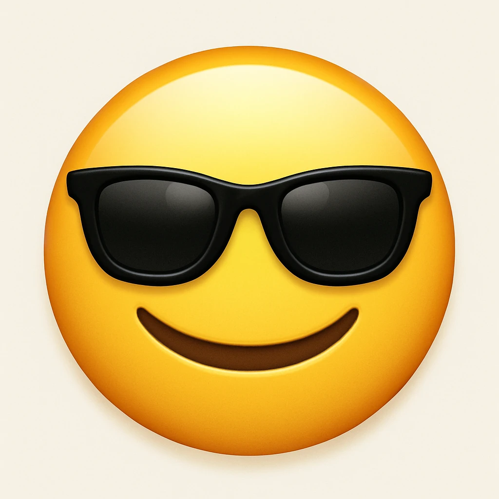 emoji with face with sunglasses emoji