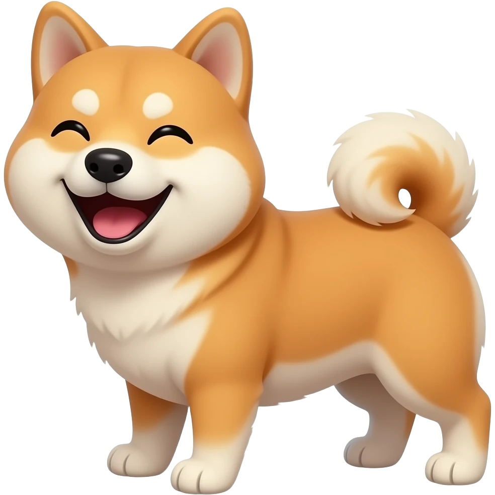 灿烂大笑的柴犬 emoji