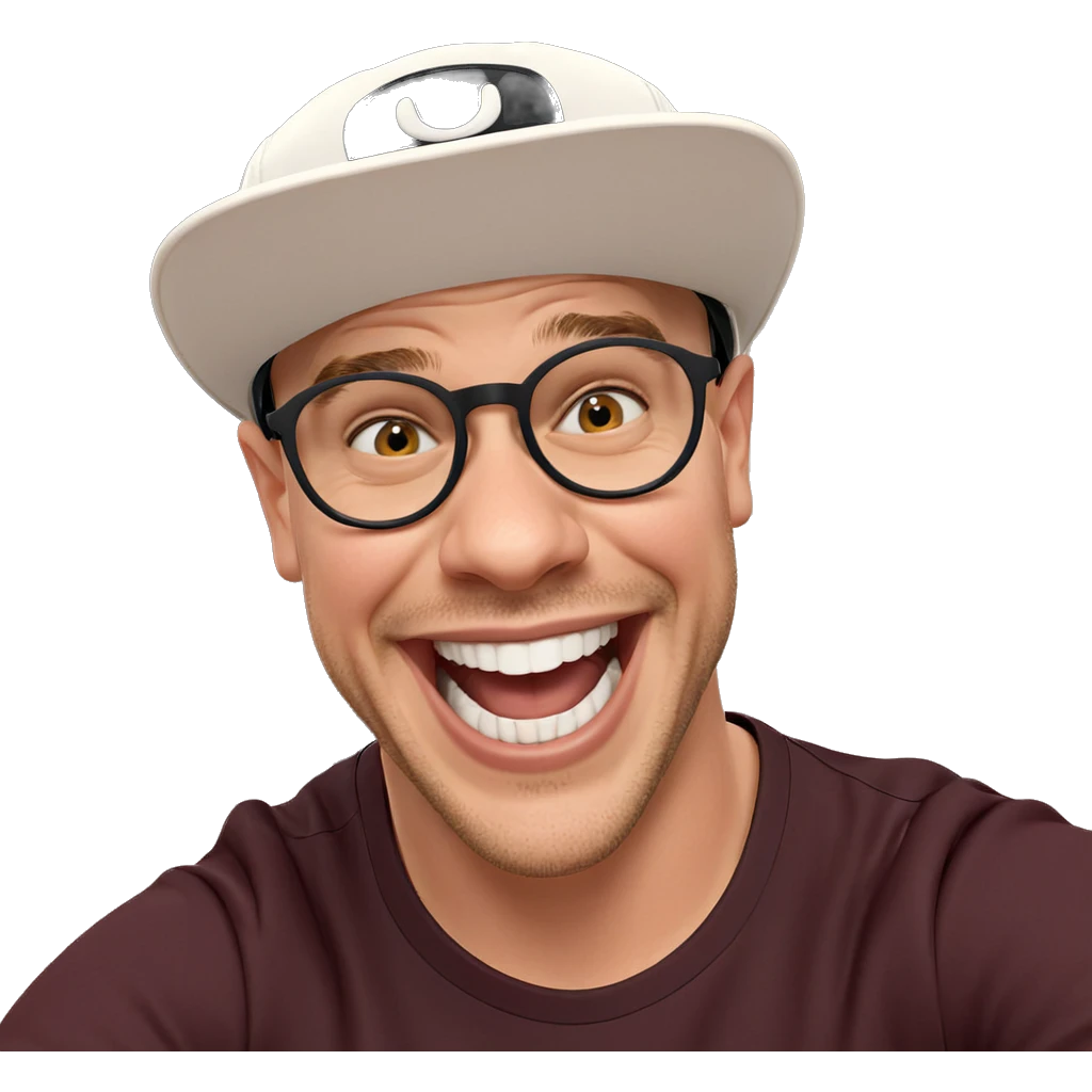 smiling boy in baseball cap emoji