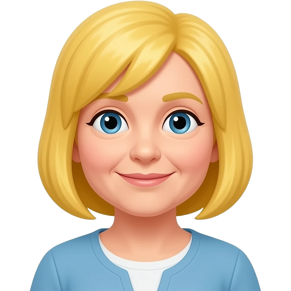 60 year old young woman with yellow hair emoji