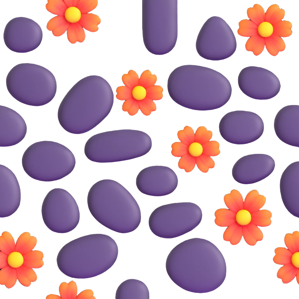 wellness spa stones with flowers emoji