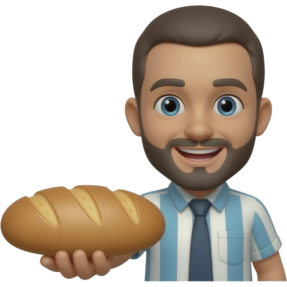 happy emoji person giving away bread emoji