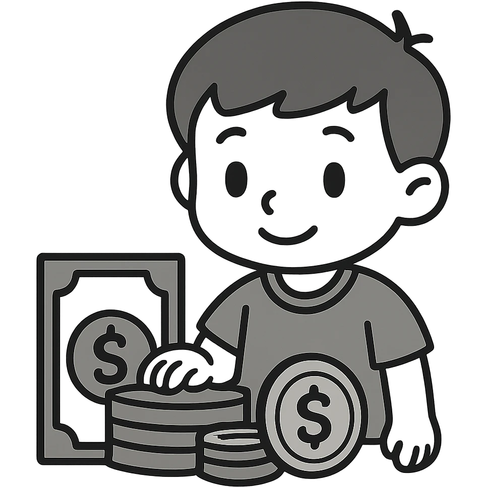 Деньги. Линейный минималистичный рисунок  emoji