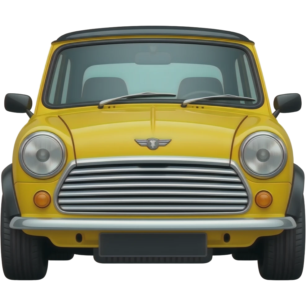mini  cooper toit noir retro jaune emoji