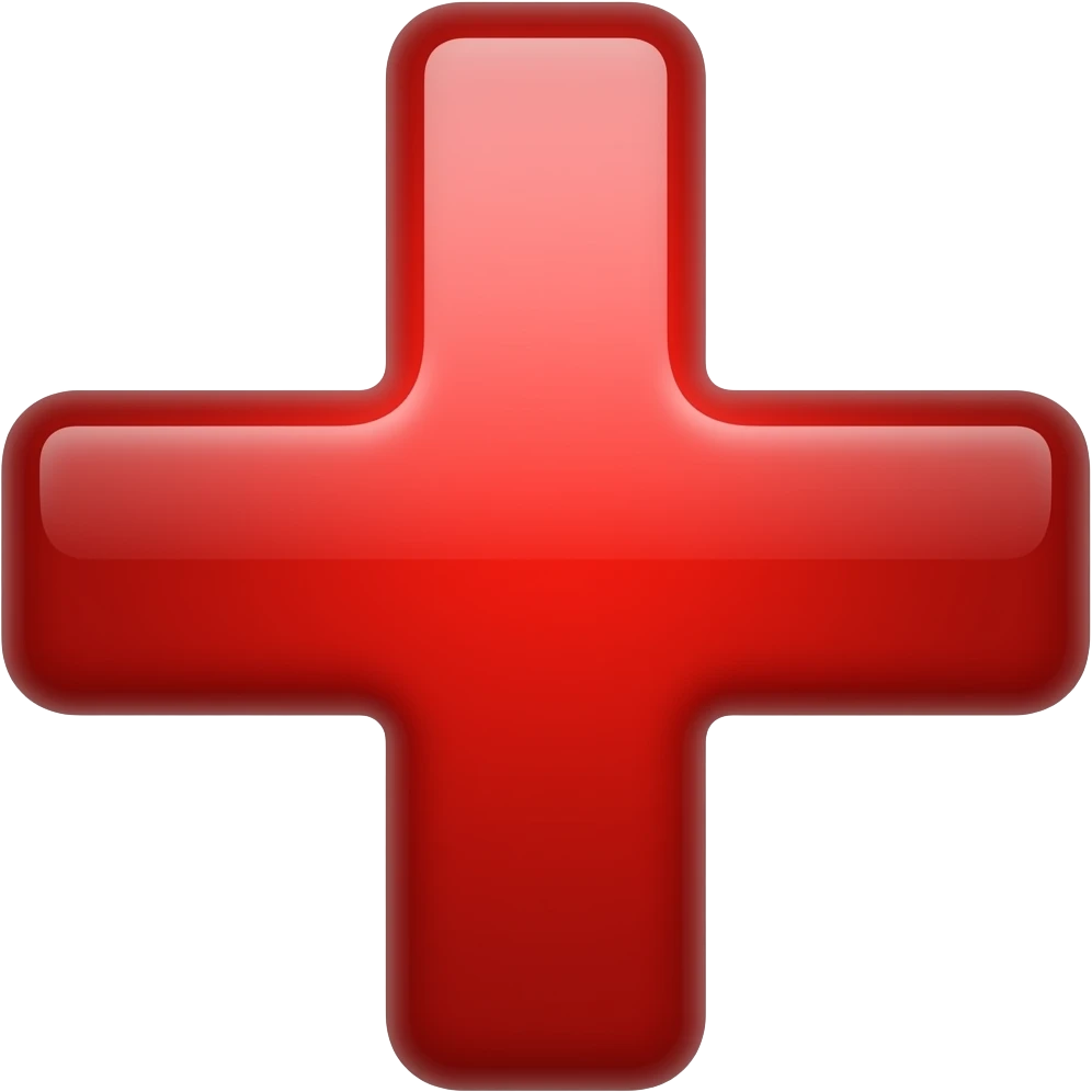 cruz roja con solo la forma de la cruz emoji