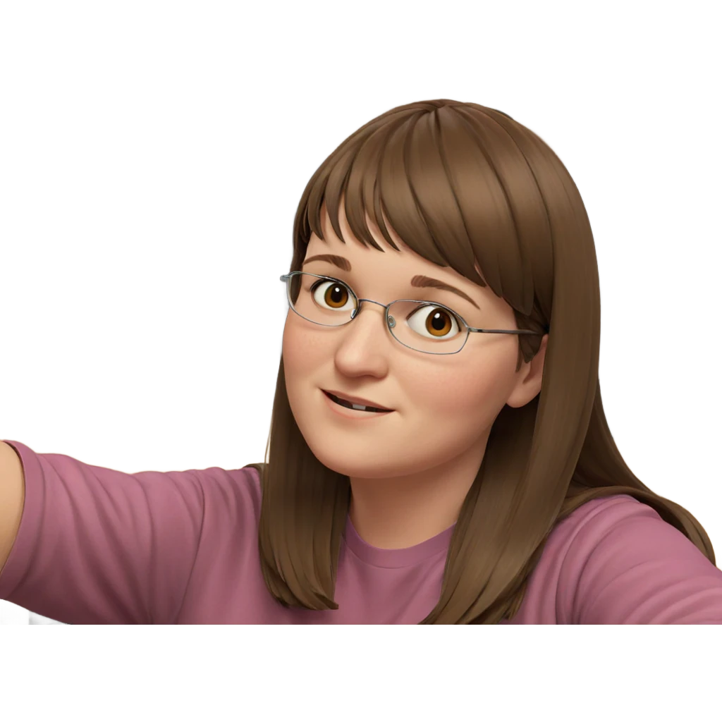 brown haired girl indoors emoji