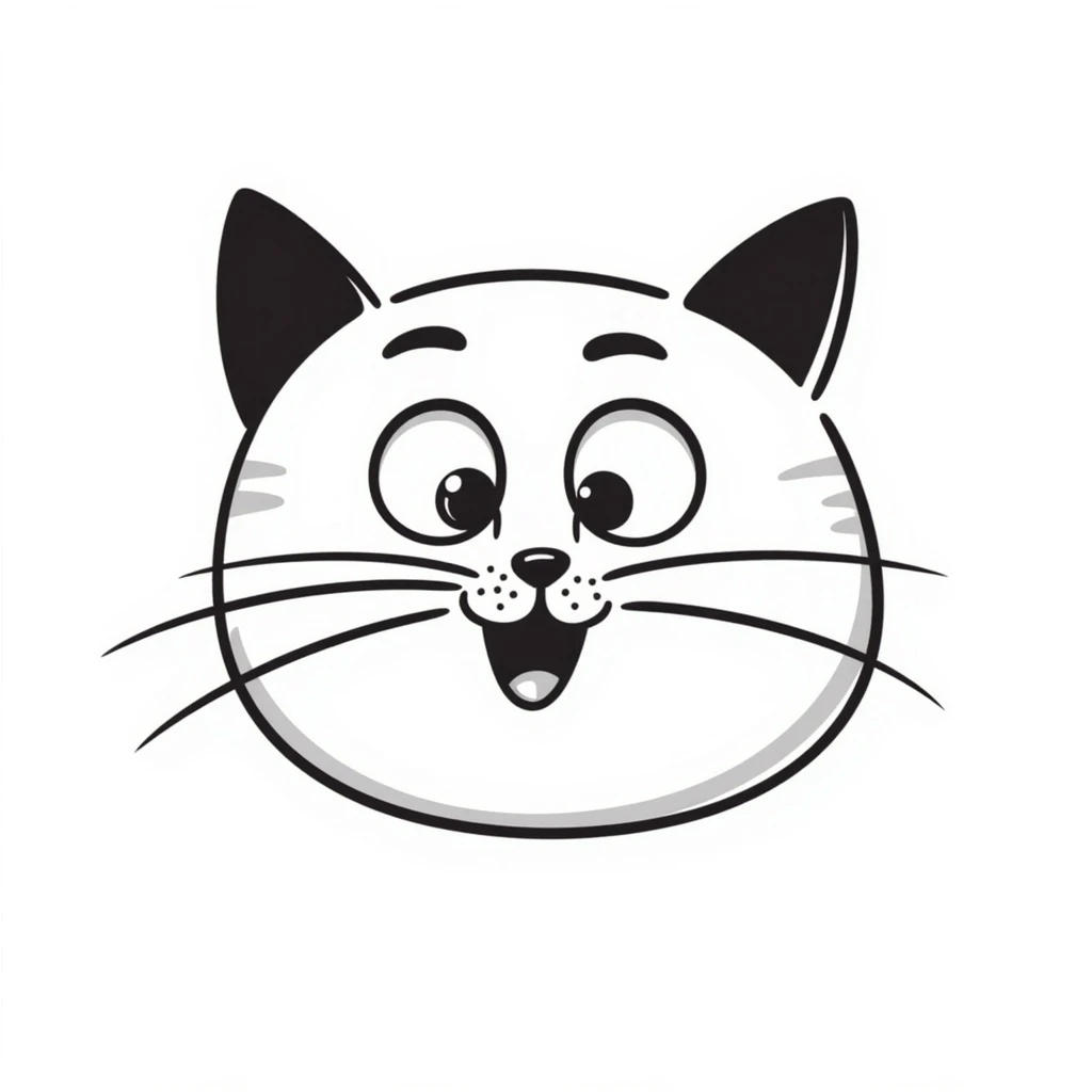 cute cat face, playful and friendly emoji