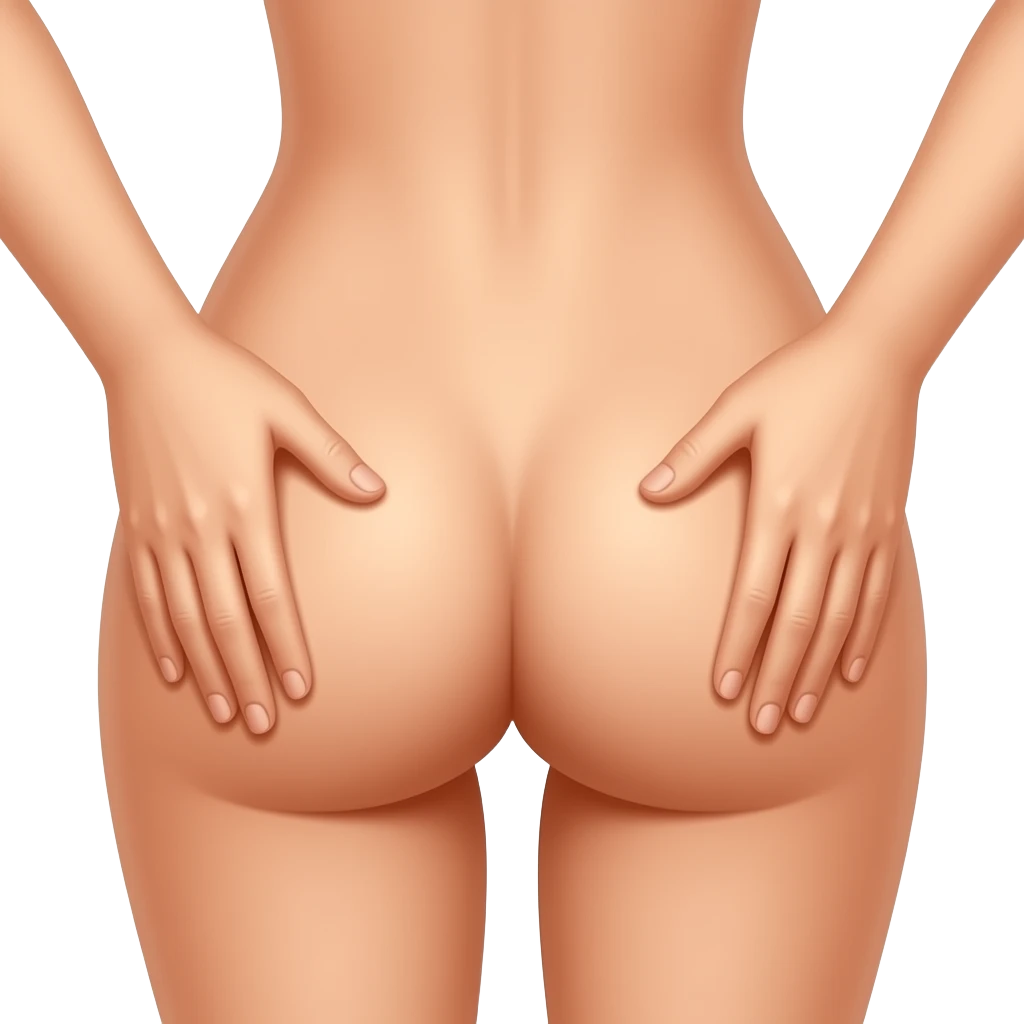 Hands spreading ass cheeks showing butthole naked emoji