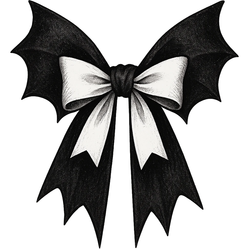 goth black white bow  , remove background emoji