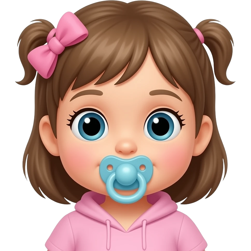 Quiero una niña bebe con chupete emoji