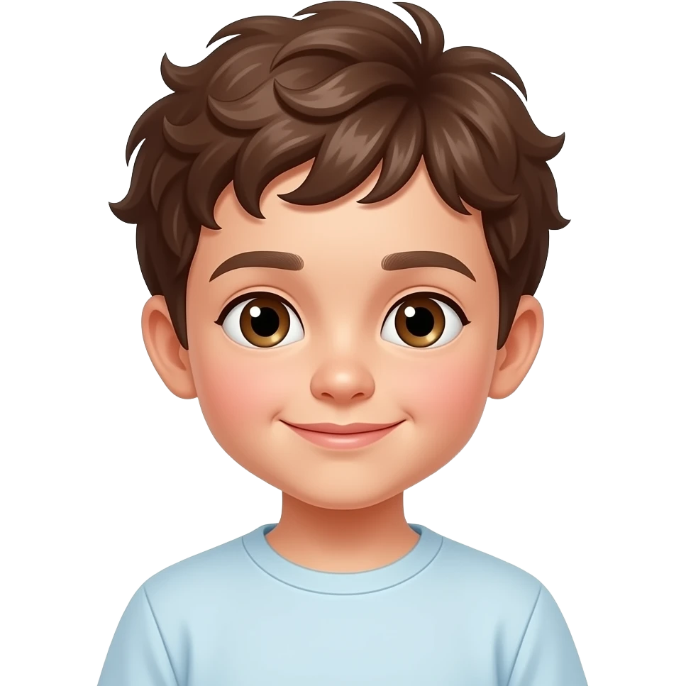 Niño pequeño pelo rizado corto moreno emoji