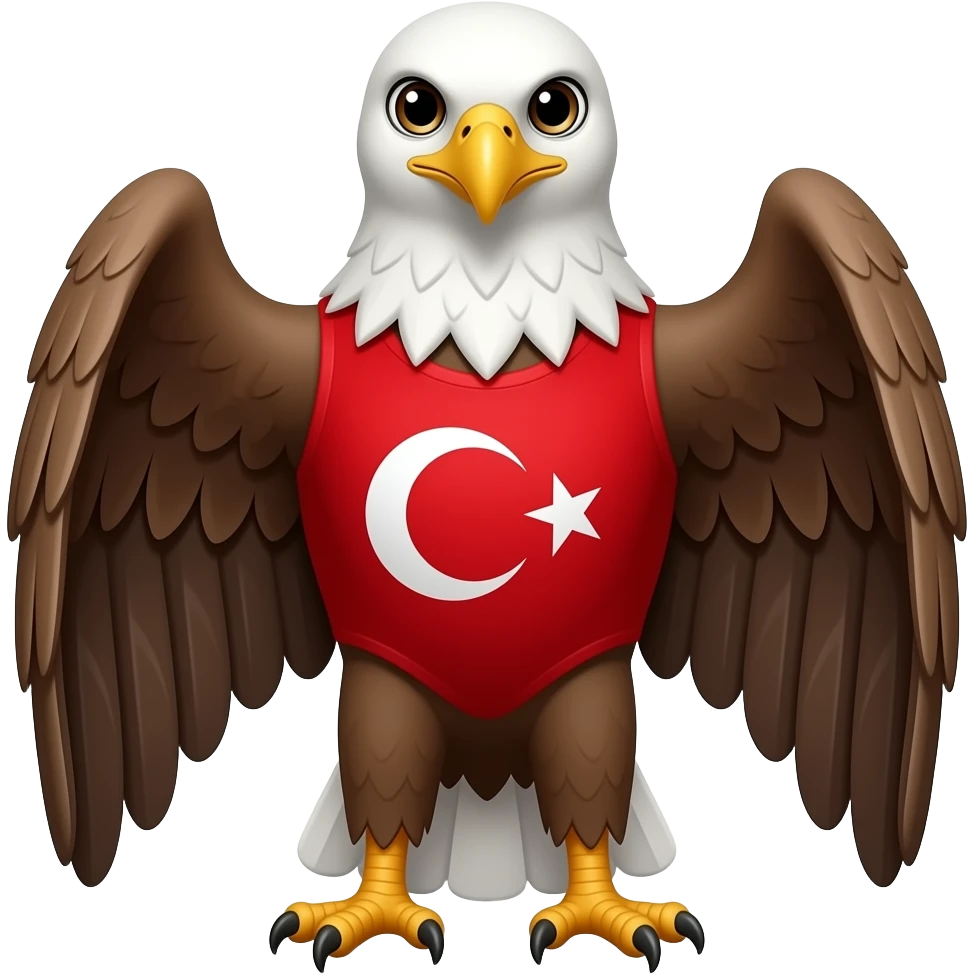 Kırmızı ve Türk bayraklı bir Kartal emoji
