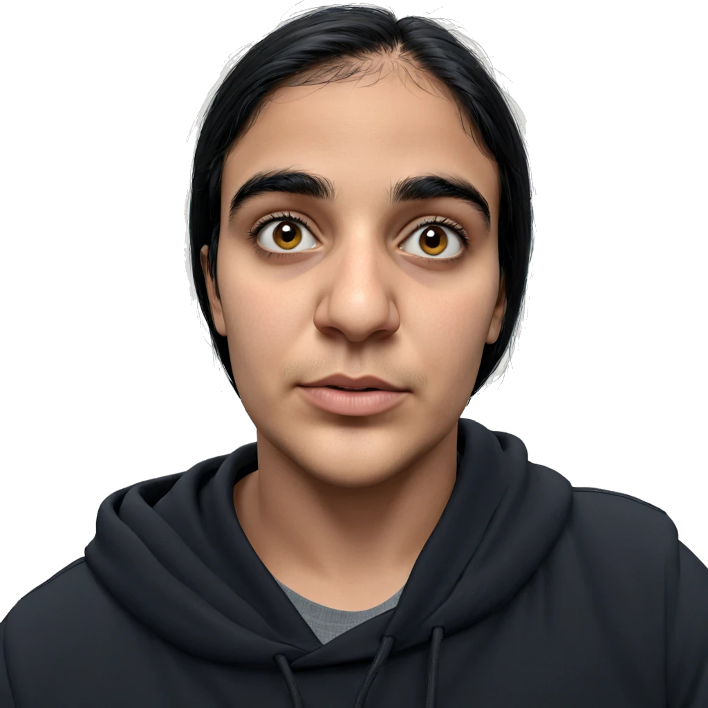 intense gaze of black-haired boy emoji