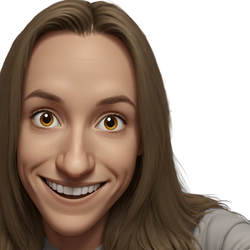 smiling solo portrait with long hair emoji