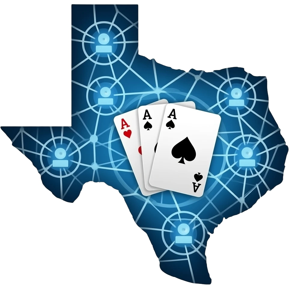 (dont include people) Yongwang Texas uses blockchain-based randomness for dealing. (icon) emoji
