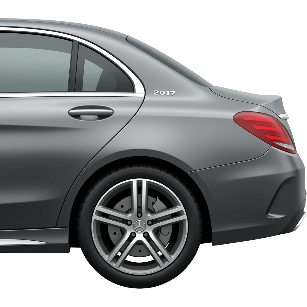 dark Graphite Grey Metallic mercedes c class from 2017 from the side emoji