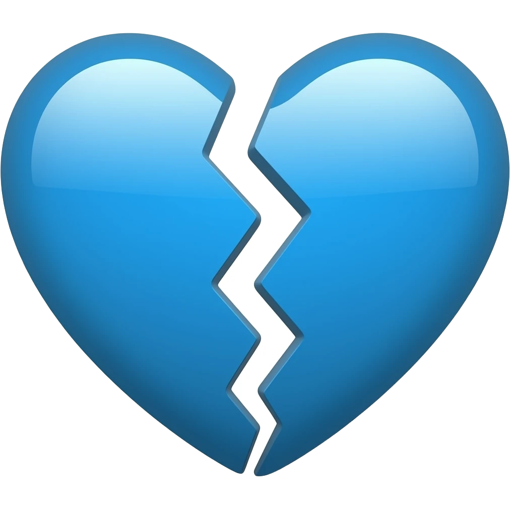 Corazón celeste que este roto por la mitad emoji