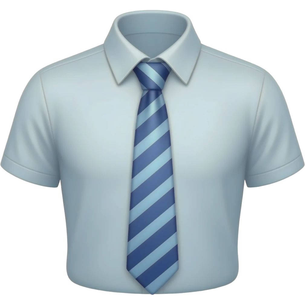 a short blue worker tie with no shirt emoji