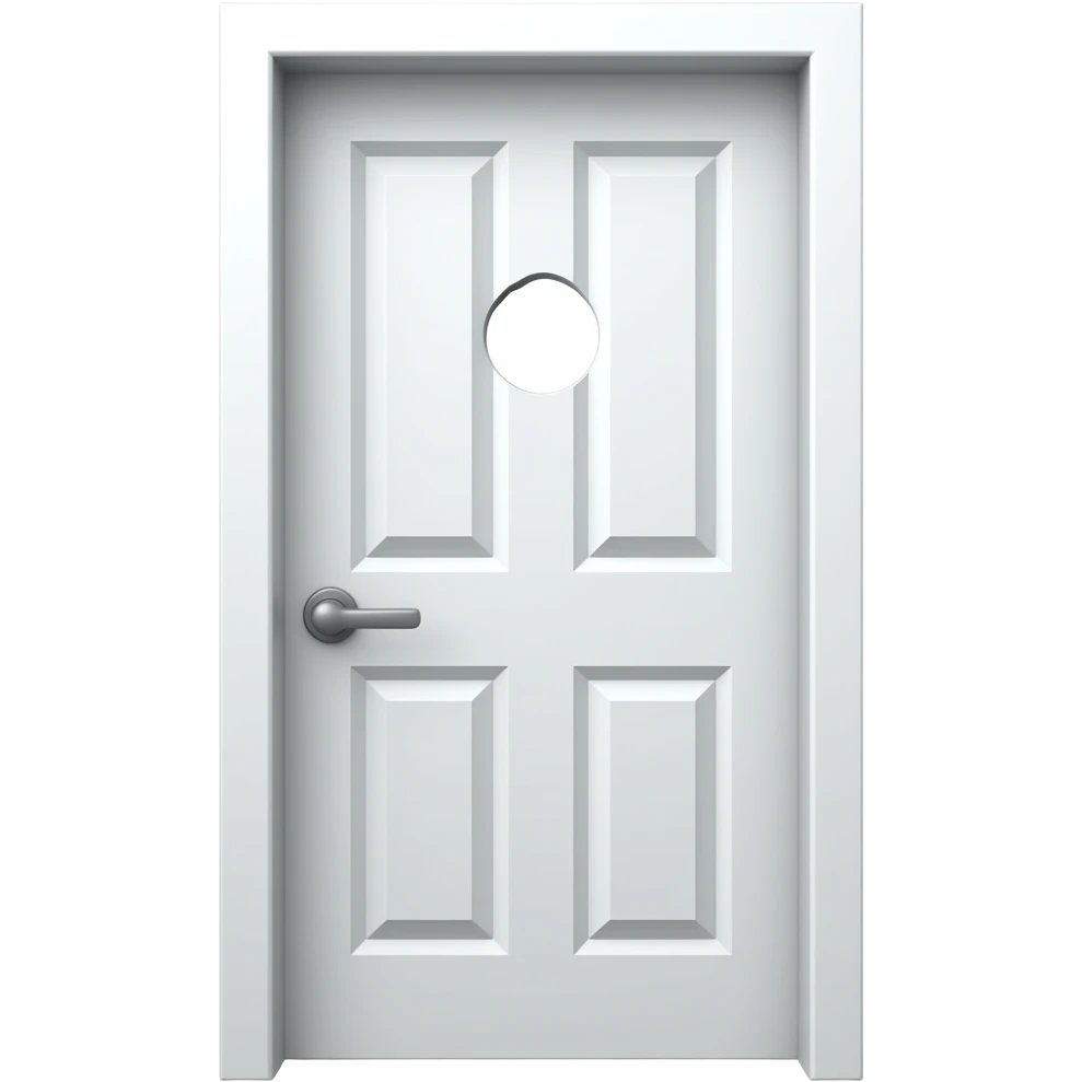 white door with hole punched in it emoji