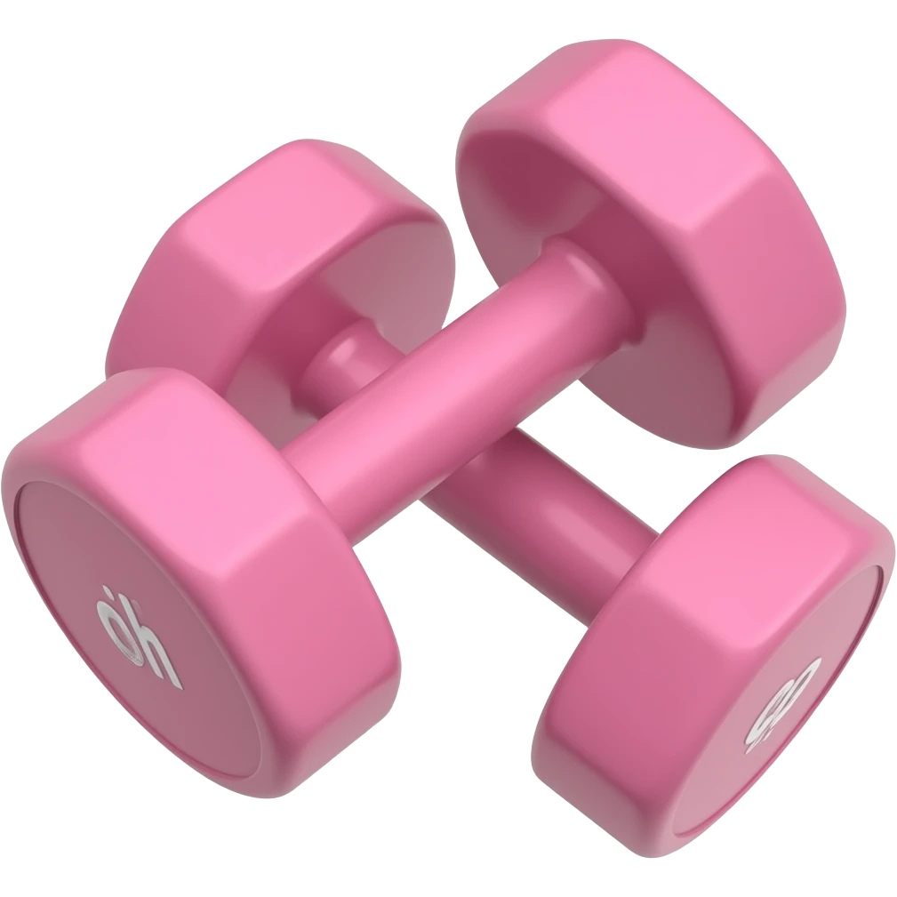 pesas pilates de color rosa emoji