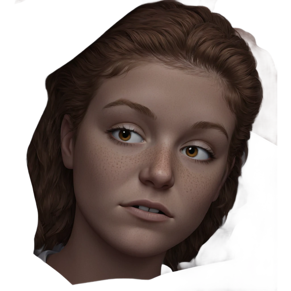 freckled girl portrait silence emoji