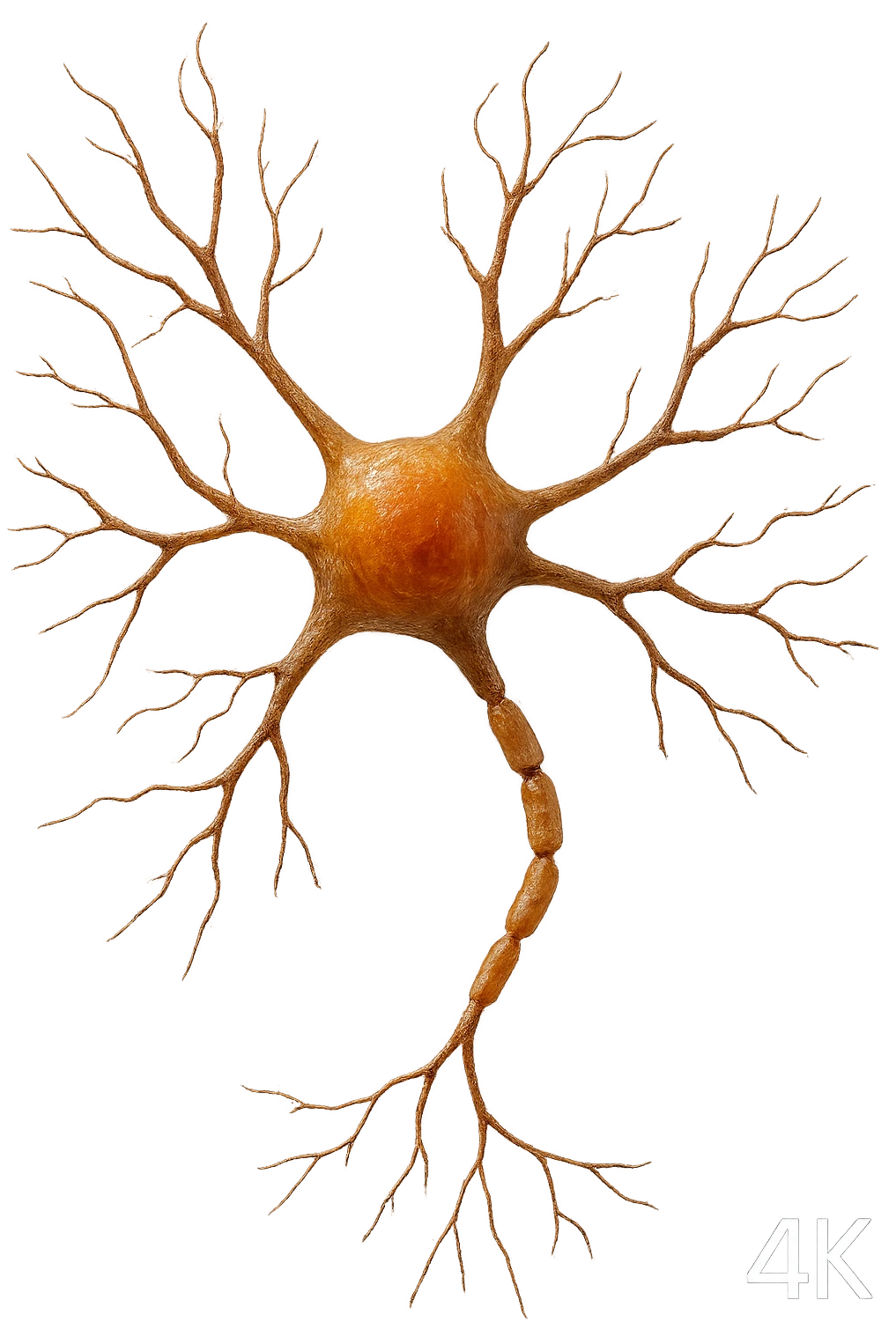 neurone umano anatomico realistico, iperrealistico 4k emoji
