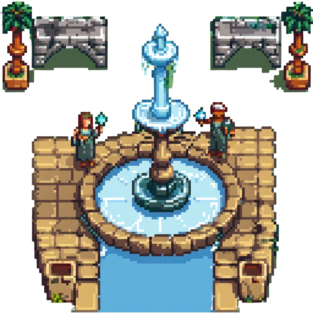 fountain with statues emoji
