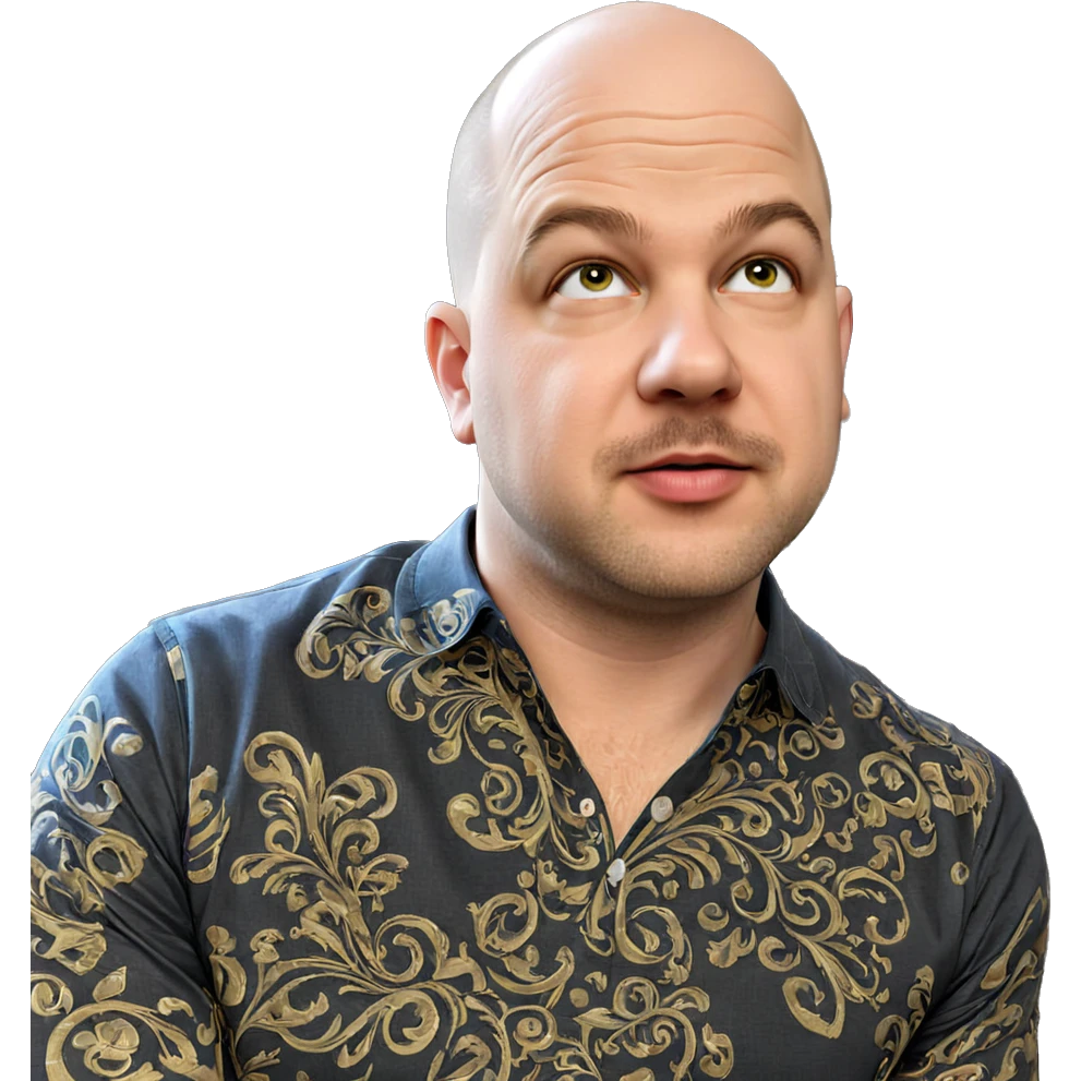 clean shaven bald man portrait emoji