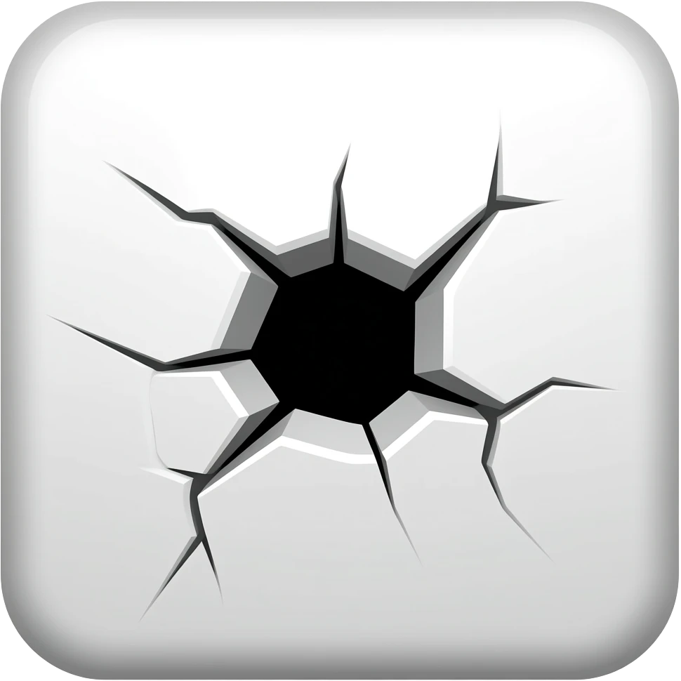 stylized wall crack decal emoji