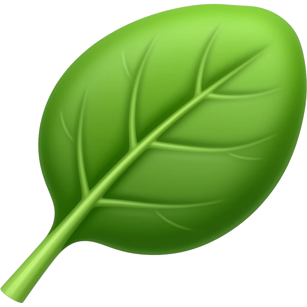 one spinach without eyes emoji